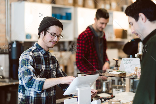 man and cashier