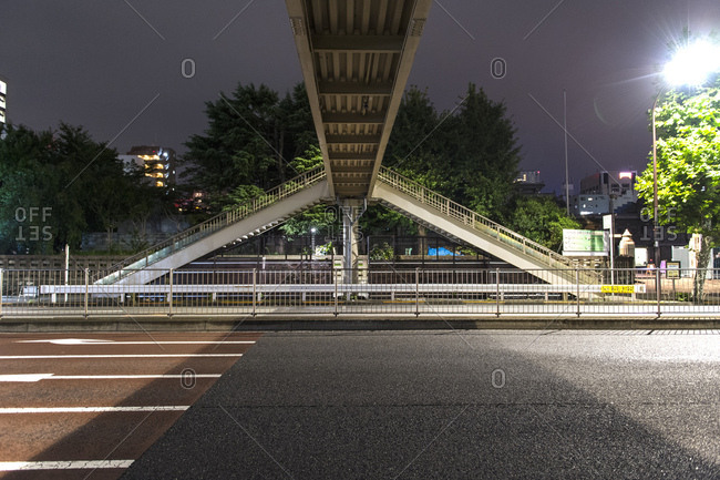 Footbridge at Tsukiji district, Tokyo, Japan