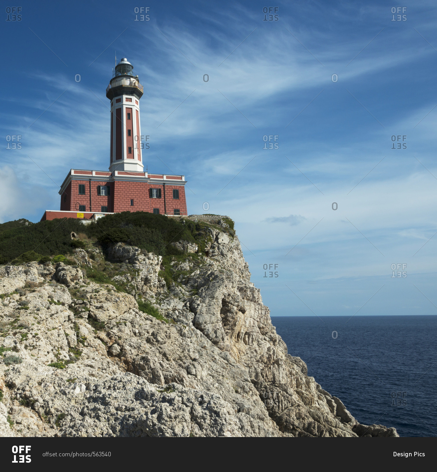 Lighthouse on the island of Capri, Anacapri, Capri, Campania, Italy