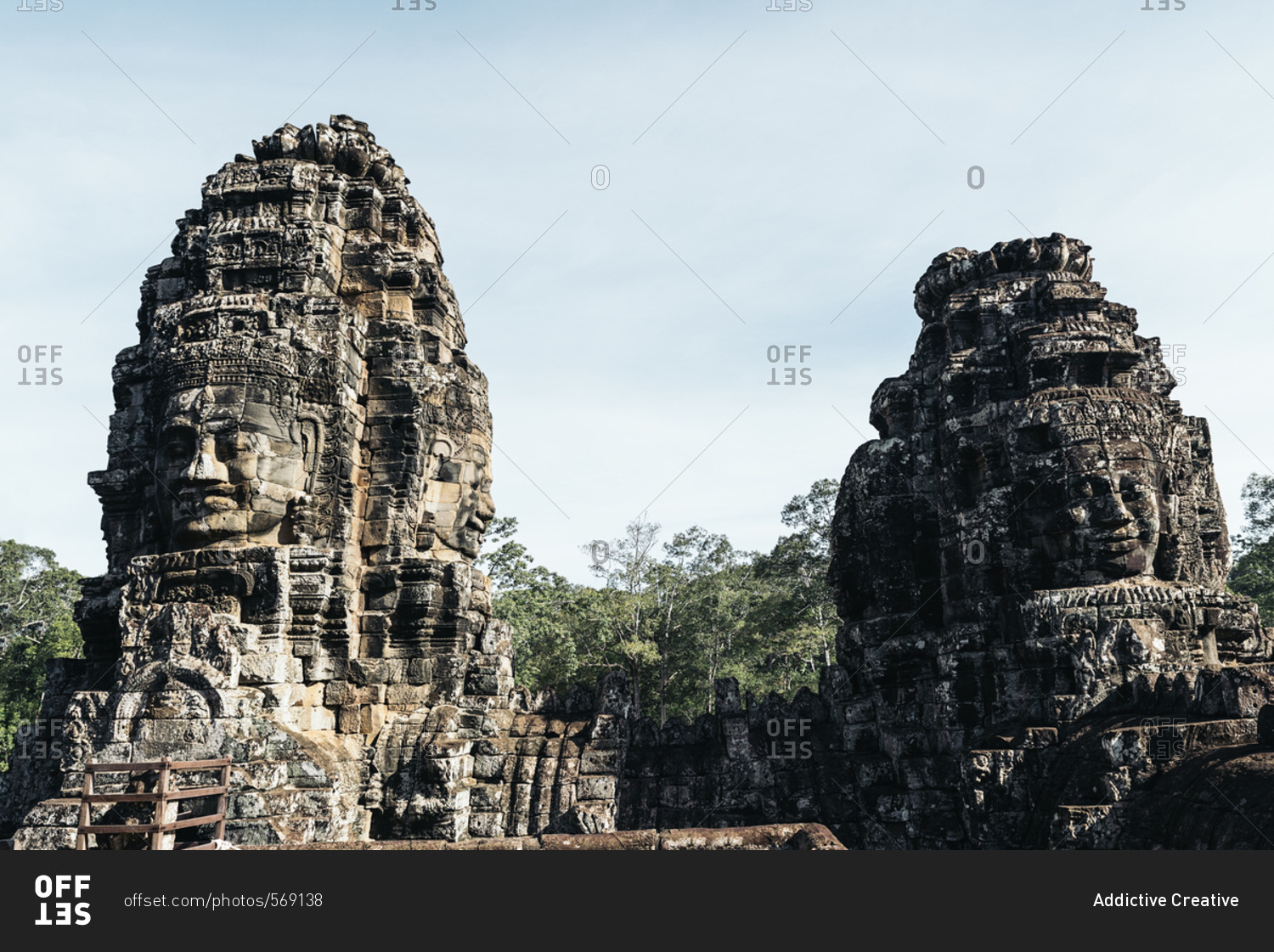 Beautiful ruins and ancient temples in Angkor Wat. Cambodia