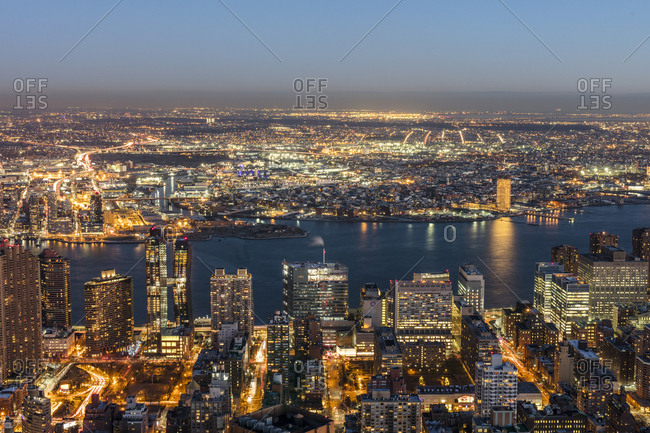 USA - New York City - cityscape at dusk