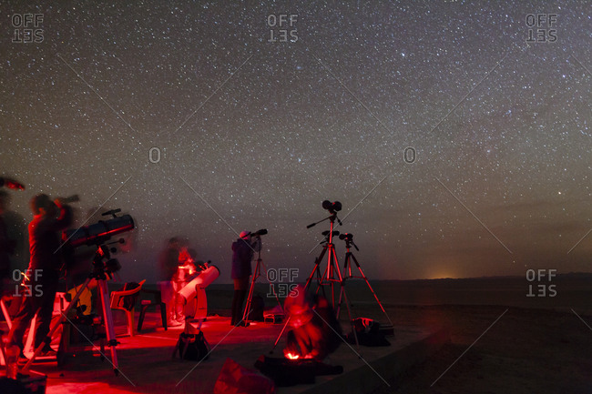 Amateur astronomers gather under dark sky of a desert in Iran to attend an annual observing competition known as the Messier Marathon.