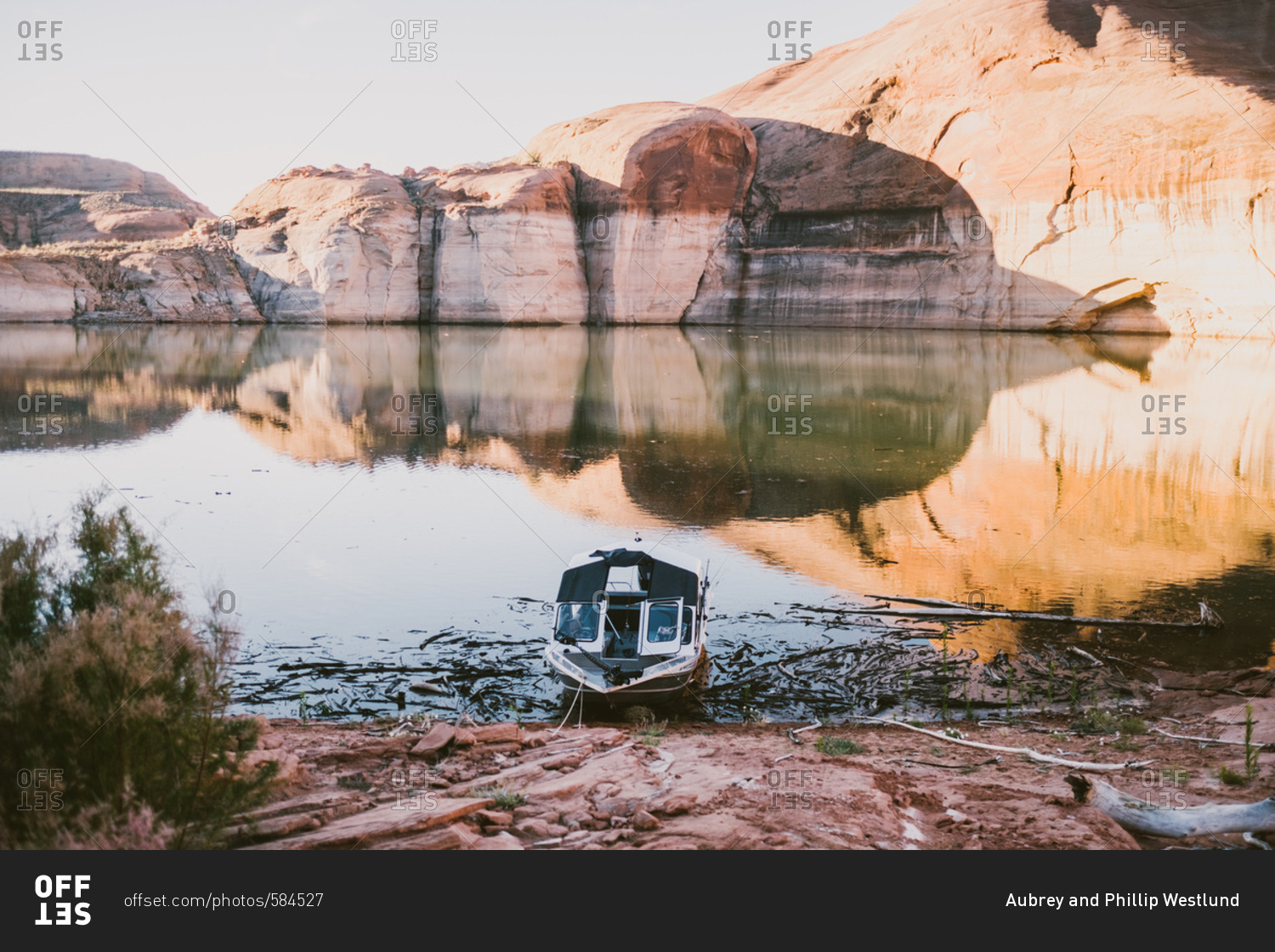 Boat on Lake Powell in Glen Canyon National Recreation Area