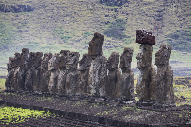 Moai at Rano Raraku Quarry on Easter Island
