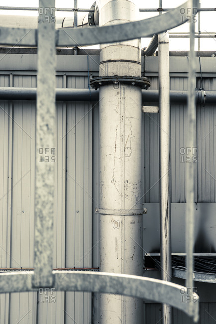Pipe and metal in industrial setting