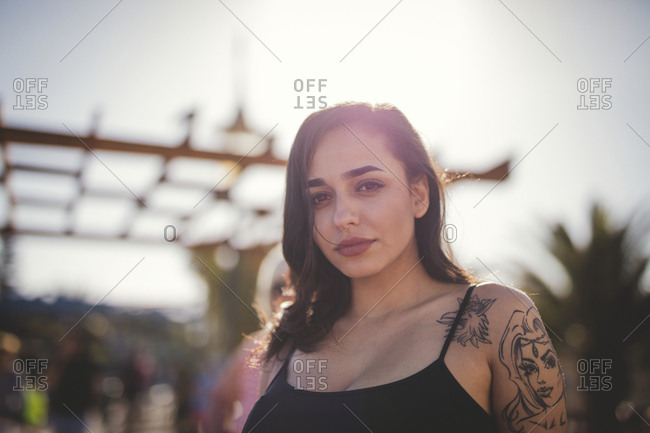 Portrait of tattooed woman - Offset