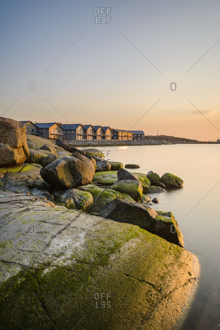 Rocky coast at dusk