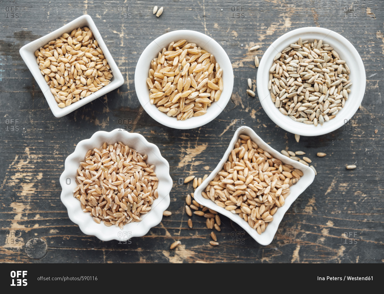Ancient grains in bowls