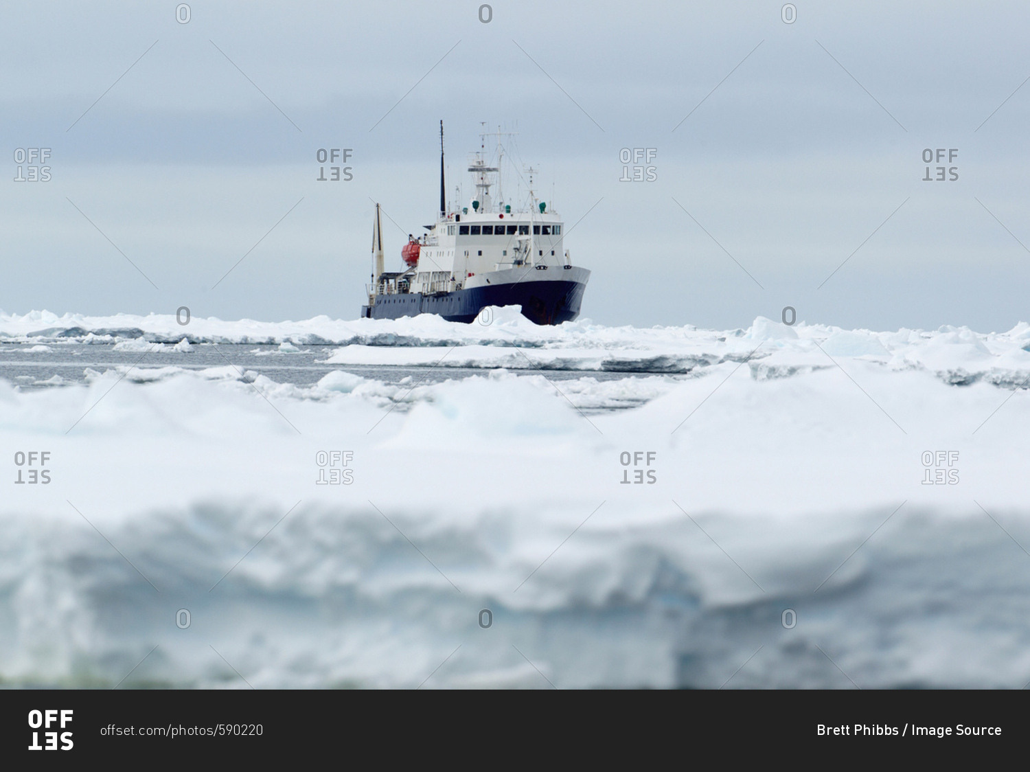Adventure research ship Spirit of Enderby, ice floe in the southern ocean, 180 miles north of East Antarctica, Antarctica