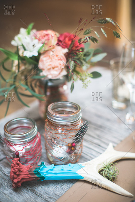 Table Decoration At Indian Wedding Decoration Stock Photo Offset