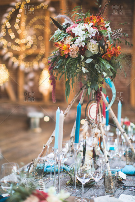 Wedding Celebration In A Barn Indian Wedding Table Decoration