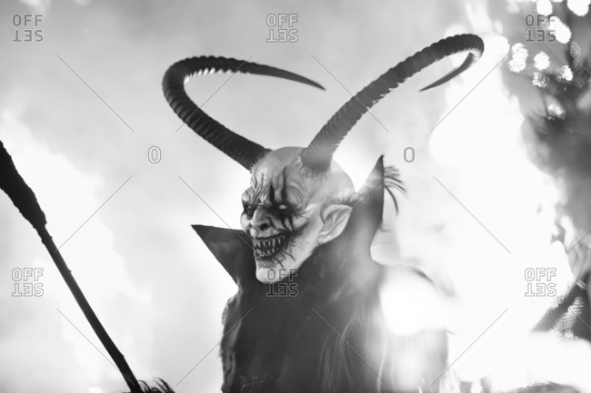 Krampus: a half-goat, half-demon, horrific beast who literally beats people into being nice and not naughty. Krampus, whose name is derived from the German word krampen, meaning claw, is said to be the son of Hel in Norse mythology. Friuli Venezia Giulia, Friuli, Italy