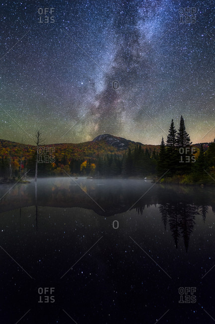 Milky Way Over White Mountains in New Hampshire