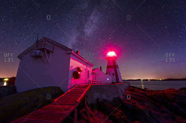 The Milky Way over Head Harbor Lighthouse (also known as East Quoddy Head Lighthouse) on Campobello Island in New Brunswick, Canada.