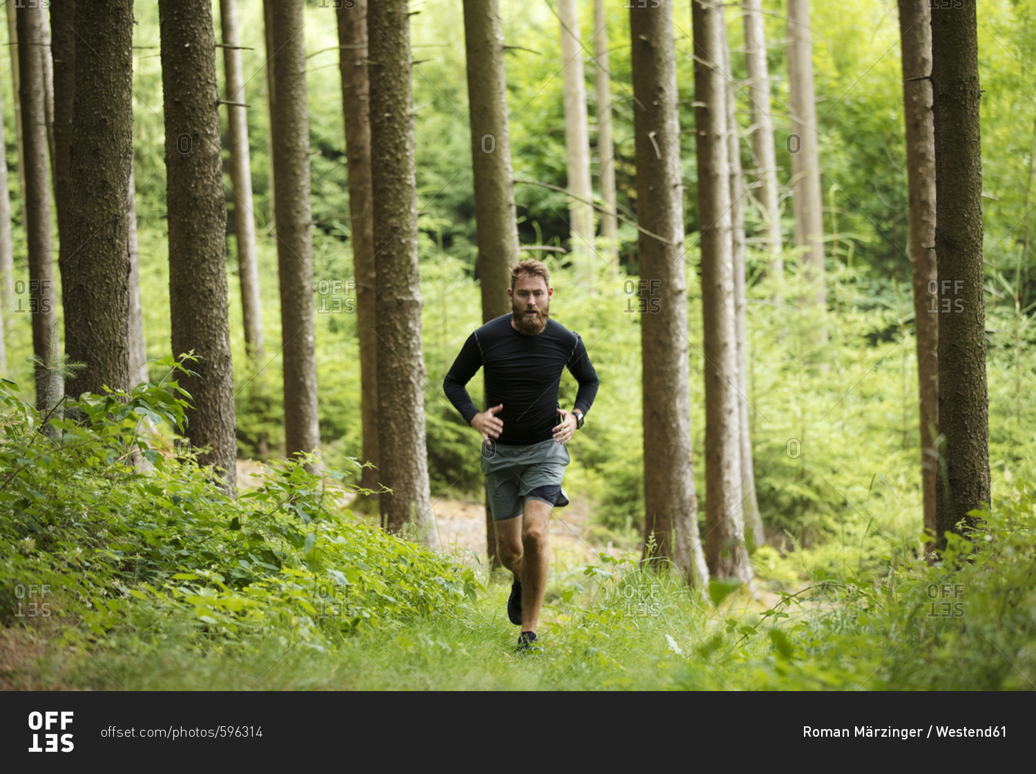 runner in forest