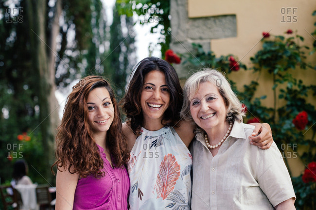 Three generations of female family together