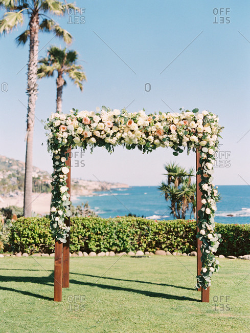 Wedding arch overlooking ocean
