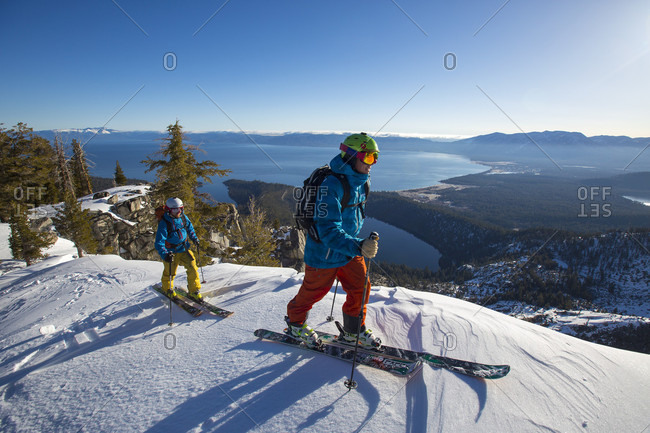 Lake Tahoe, CA, USA - March 11, 2014: Eric Bryant & Rylan Cordova  Lake Tahoe, CA