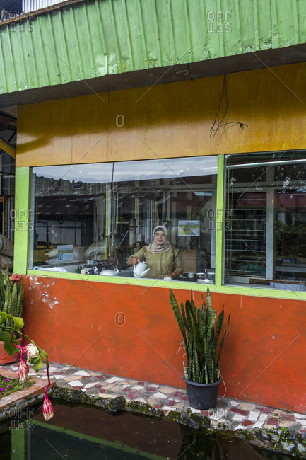 Kerinci Valley, Sumatra, Indonesia - February 13, 2015: A tea processing plant in the Kerinci Valley of Sumatra, Indonesia. This valley is one of the largest tea producers in the world.