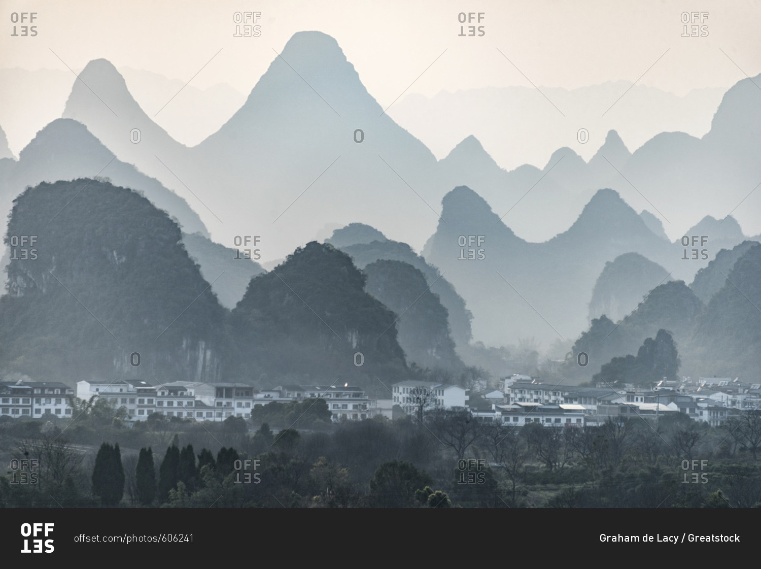 Guilin with mountainous landscape in the background
