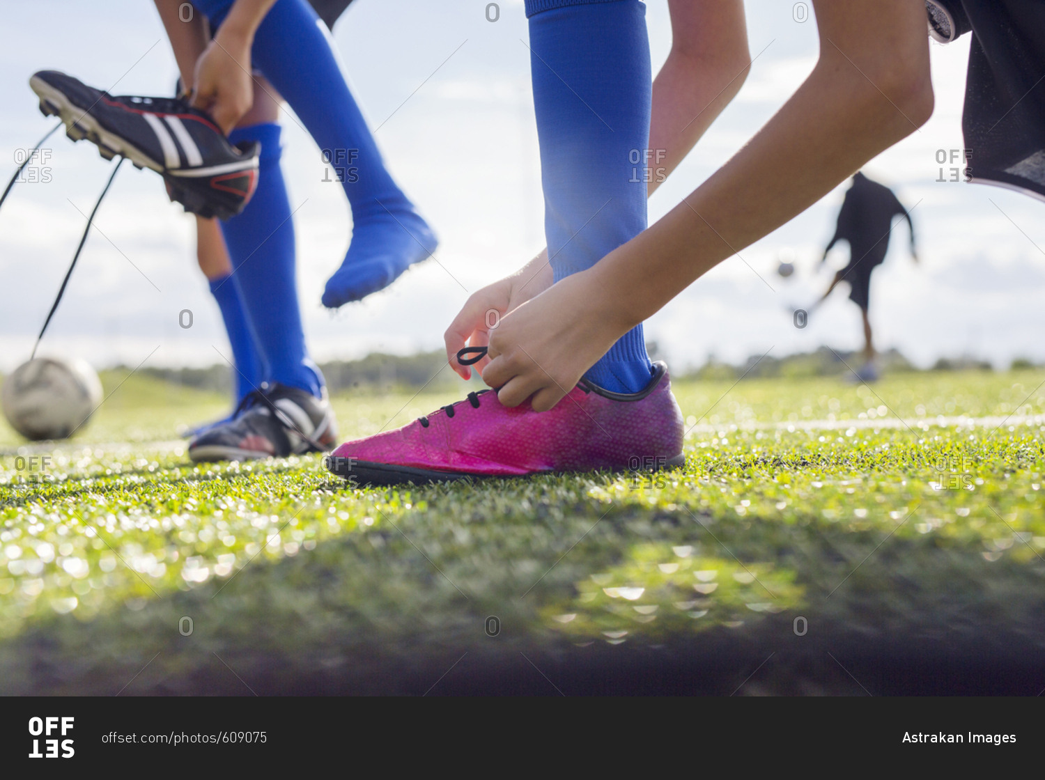 tying soccer cleats