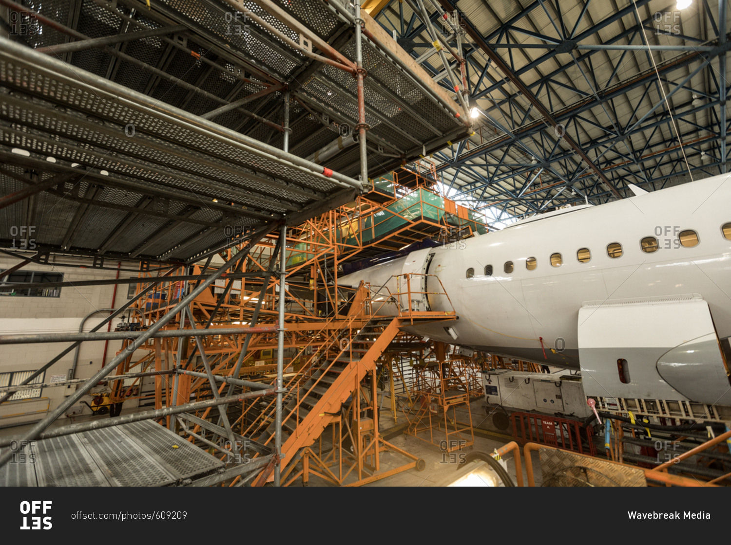 Aircraft for servicing at airlines maintenance facility