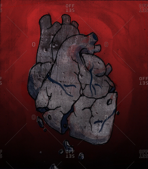 Conceptual illustration of broken human heart