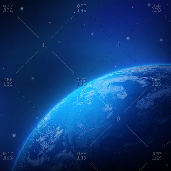 Planet earth and space, illustration