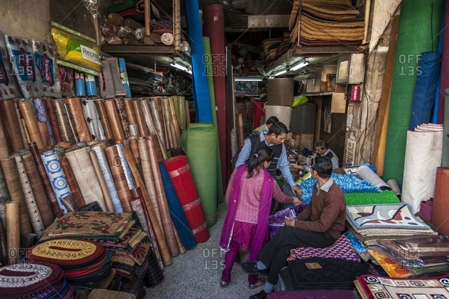 Delhi, Delhi Union Territory, India - January 25, 2013: Daily life around Kinari Bazar