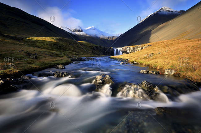 Iceland, East Iceland, Austurland, H_fn, Icelandic creek, Stokksnes