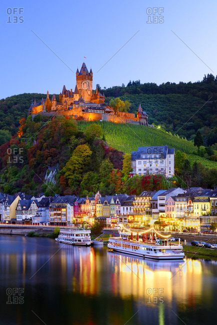 October 5, 2016: Germany, Deutschland, Rhineland-Palatinate, Rheinland-Pfalz, Cochem, Saxon Wine Route, S_chsische Weinstrasse, Castle of Cochem