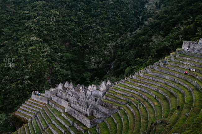 A view of Winay Wayna in Peru