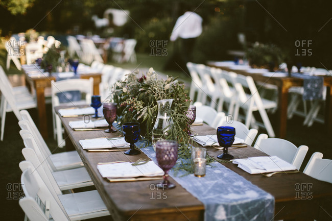 Wedding reception table settings