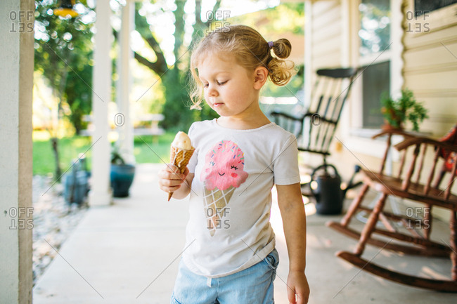 Girl Holding Icecream Stock Photos Offset