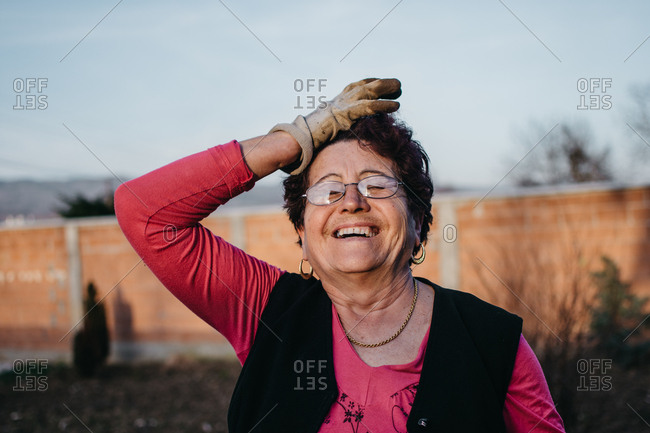 Senior woman laughing