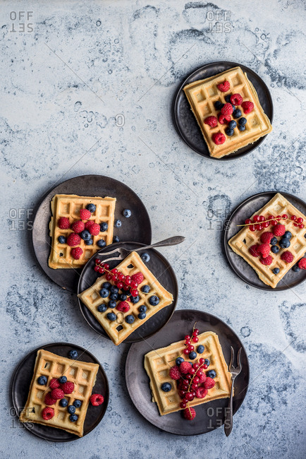 Waffles with berries