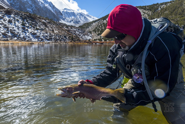 October 19, 2015: Greg showing off anice Lahontan Cutthroat trout at a secret eastern sierra lake