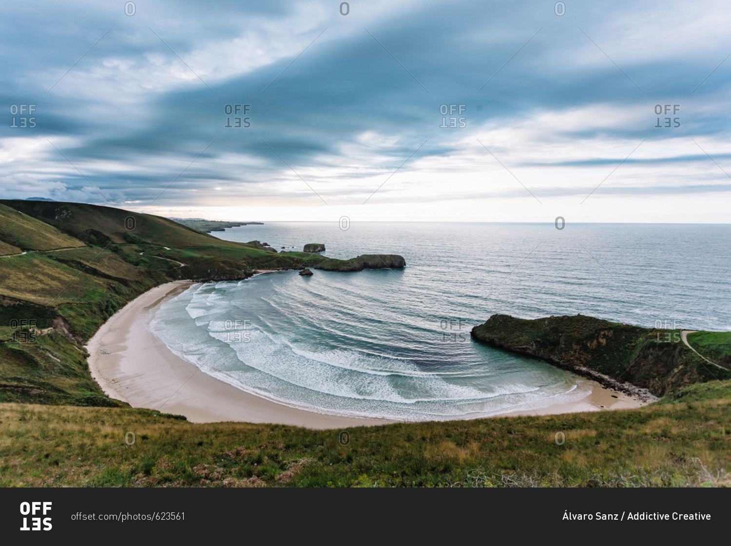 View of natural formation of cliffs and blue lagoon with tiding water ...