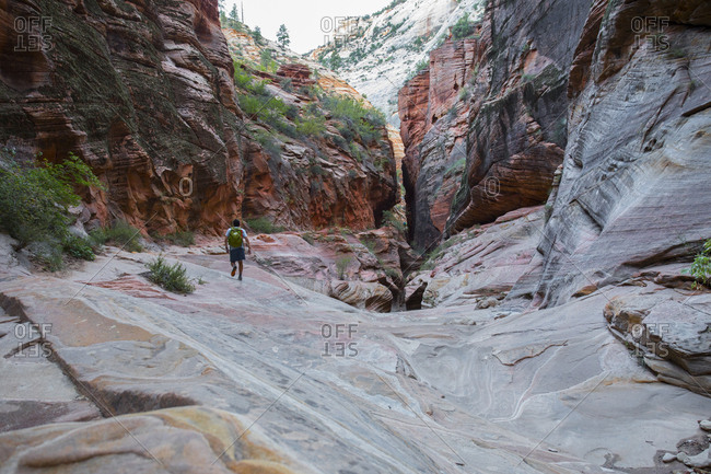 Trail running in Zion National Park
