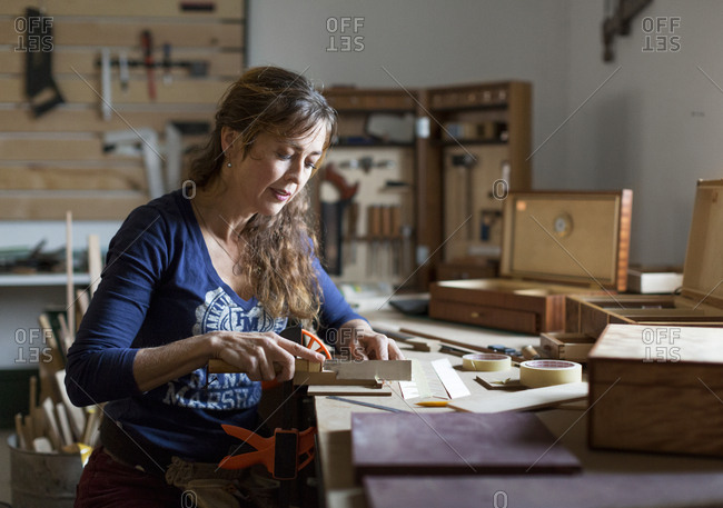 Woman working in workshop