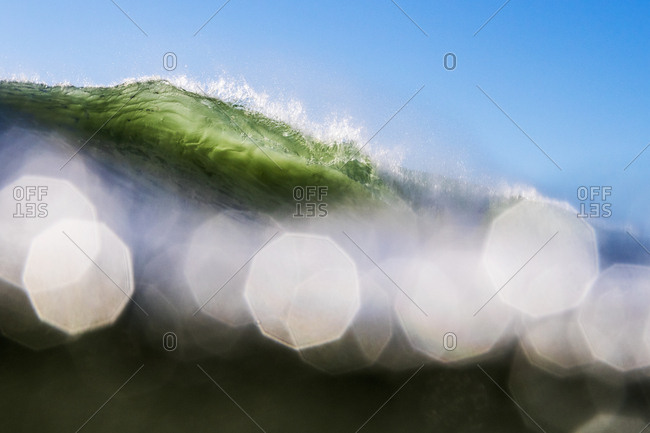 Low angle view of a curling swell