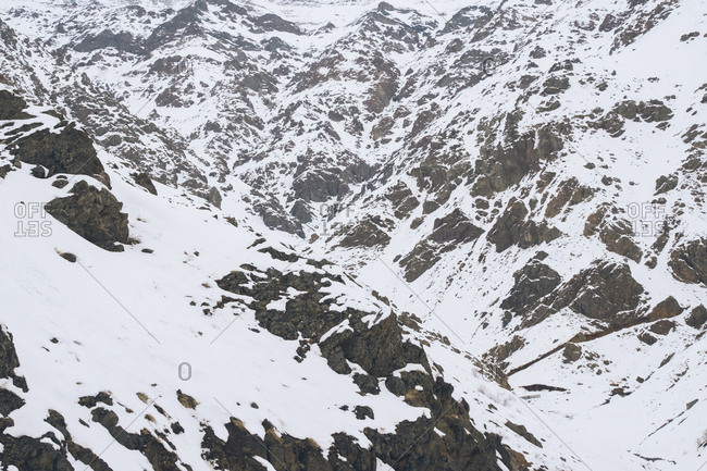 Snow Covered Rocky Mountainside In Iran Stock Photo Offset