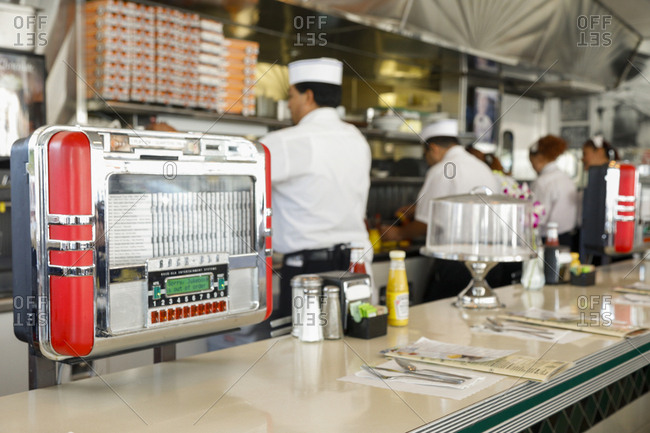 Sherman Oaks California Usa October 21 17 Counter With Jukebox At Mel S Drive In Restaurant Stock Photo Offset