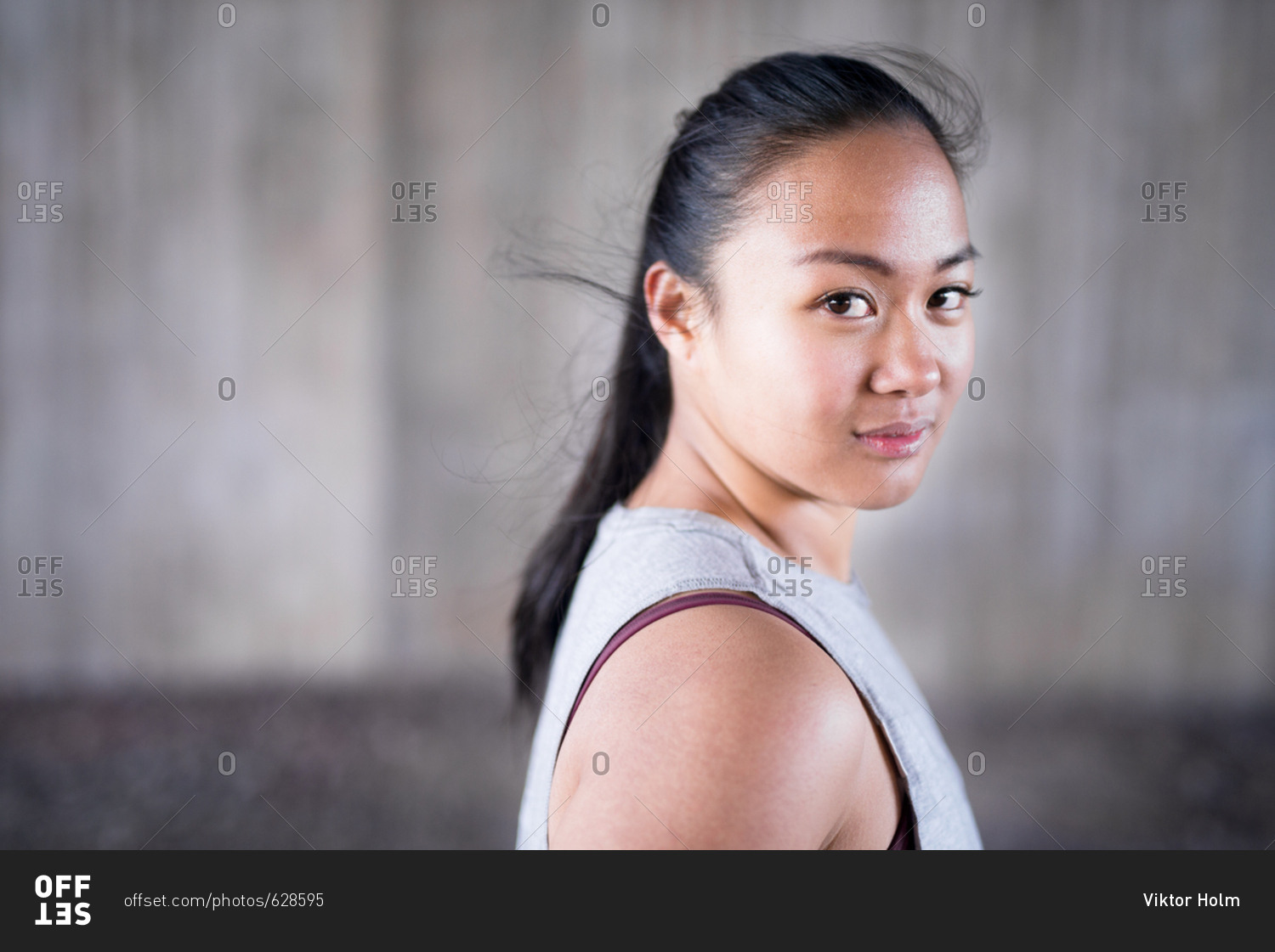 Portrait of a young athletic Asian woman