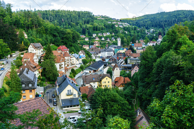 Scenic Village Of Triberg In The Black Forest Of Germany Stock Photo Offset