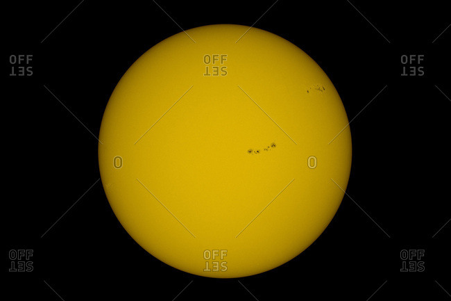 Seine et Marne. The Sun photographed in high resolution (35 images added) on April 2, 2017. Groups of sunspots visible.