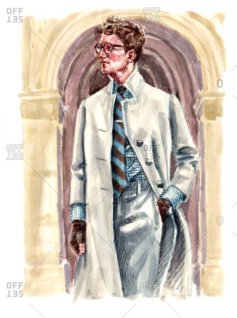 Man standing in front of Parisian monument