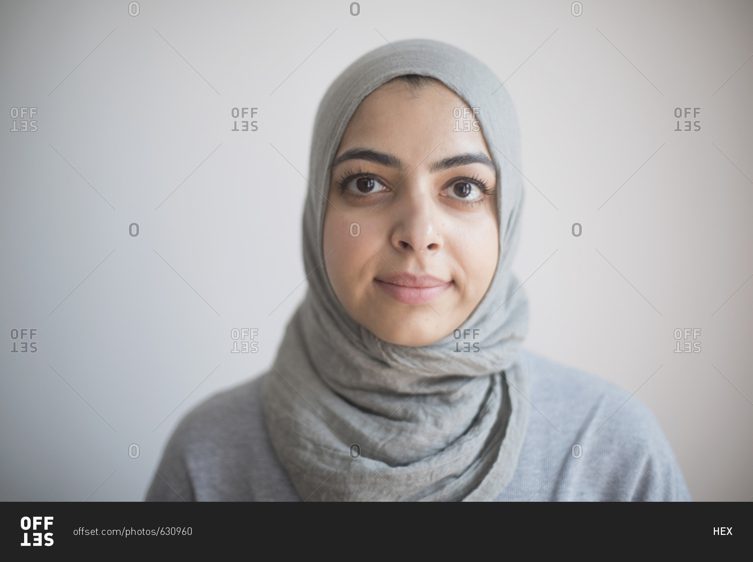 Portrait Of A Businesswoman Wearing A Hijab. Stock Photo - Offset