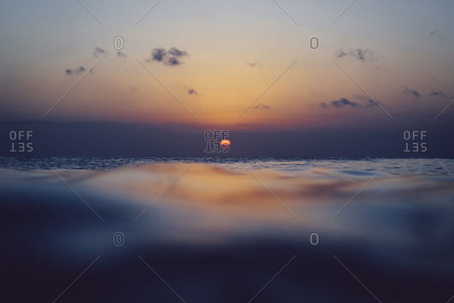 Ocean sunset off the coast of Bali