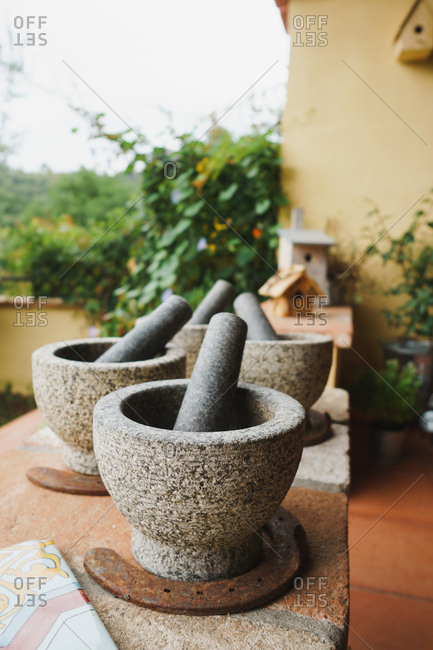 Stone pestle and mortars